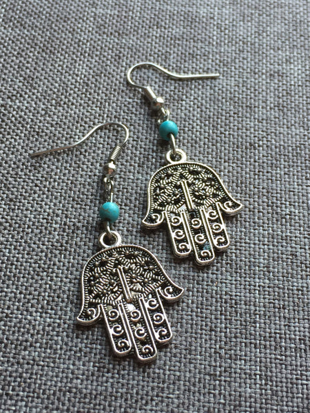 Boucles d’oreilles main protectrice hamsa earring Comme un ange