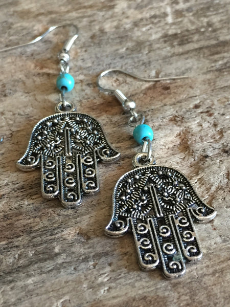 Boucles d’oreilles main protectrice hamsa earring Comme un ange