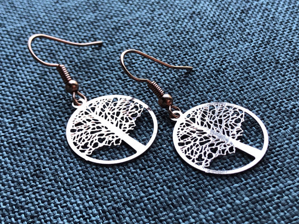 Boucles d’oreilles arbre de vie rose gold Comme un ange