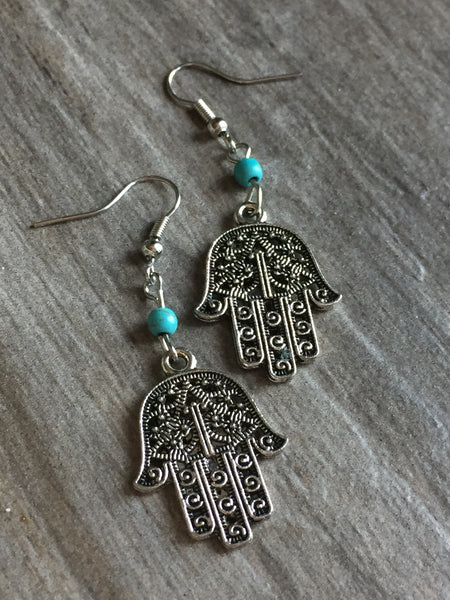 Boucles d’oreilles main protectrice hamsa earring Comme un ange