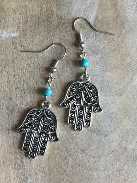 Boucles d’oreilles main protectrice hamsa earring Comme un ange