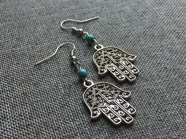 Boucles d’oreilles main protectrice hamsa earring Comme un ange