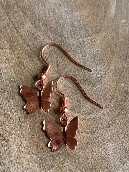 Boucles d’oreilles papillon rose gold Comme un ange