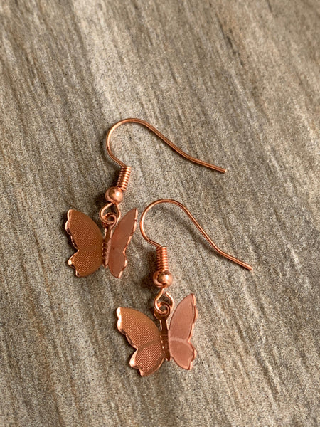 Boucles d’oreilles papillon rose gold Comme un ange