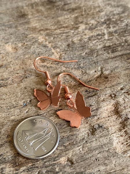 Boucles d’oreilles papillon rose gold Comme un ange