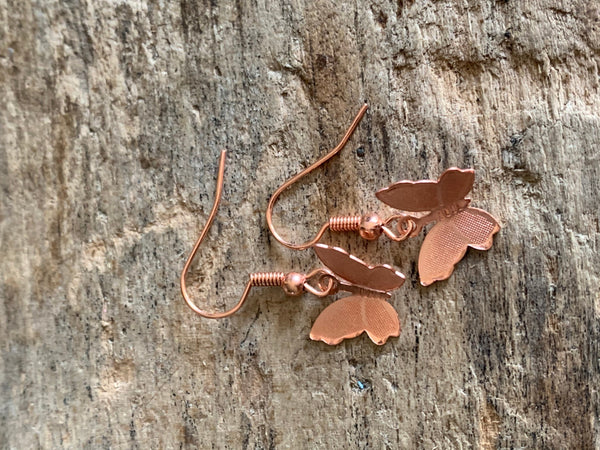 Boucles d’oreilles papillon rose gold Comme un ange