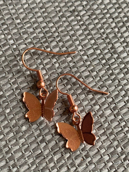 Boucles d’oreilles papillon rose gold Comme un ange