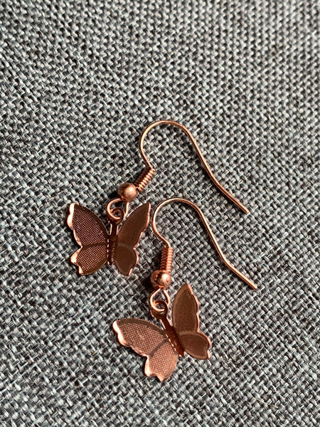 Boucles d’oreilles papillon rose gold Comme un ange