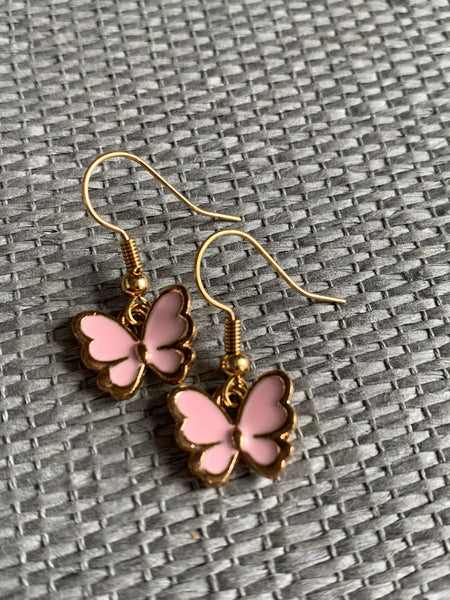 Boucles d’oreilles papillon ros et or Comme un ange