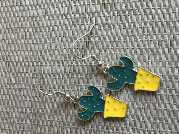Boucles d’oreilles breloque argent cactus Comme un ange