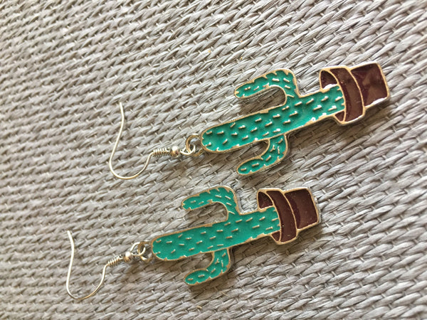 Boucles d’oreilles breloque cactus Comme un ange