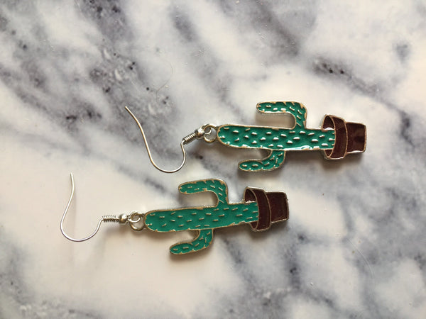 Boucles d’oreilles breloque cactus Comme un ange