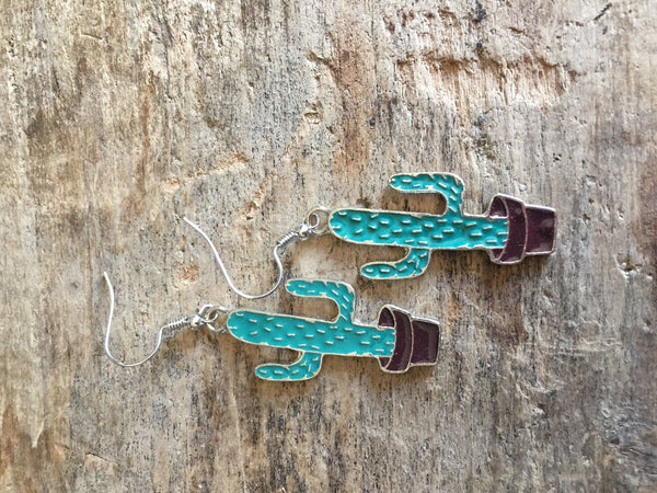 Boucles d’oreilles breloque cactus Comme un ange