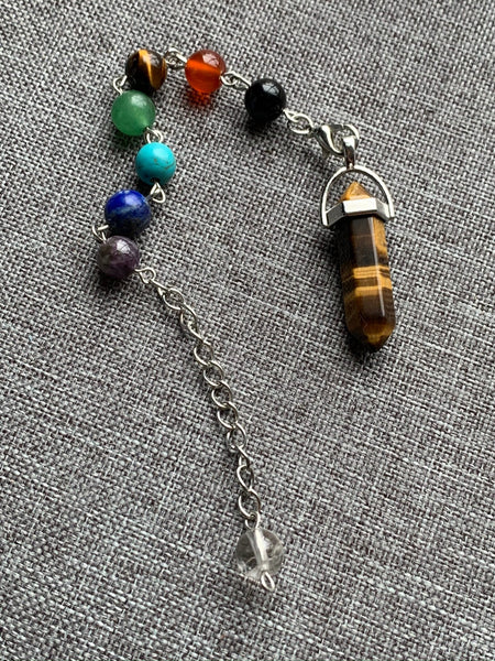 Pendule PIERRE OEIL DE TIGRE BILLE CHAKRAS Bijoux pendule Pendule divinatoire Radiesthésie  lithothérapie Comme un ange