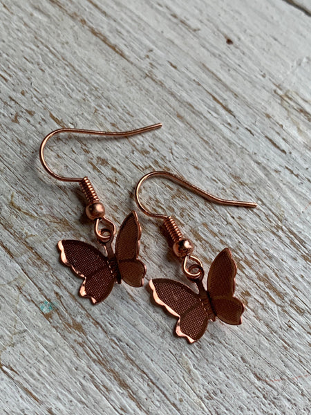 Boucles d’oreilles papillon rose gold Comme un ange