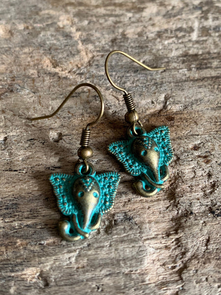 Boucles d’oreilles breloque éléphant bronze Comme un ange