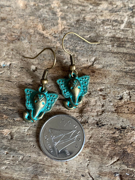 Boucles d’oreilles breloque éléphant bronze Comme un ange