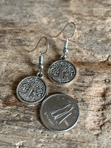 Boucles d’oreilles breloque couleur ton argent arbre de vie Bijoux Arbre de Vie - Symboles de Protection et d'Harmonie Comme un ange