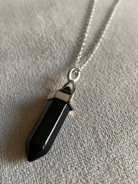 Collier pendule pierre noire Bijoux pendule divinatoire Radiesthésie  lithothérapie  ésotérique
