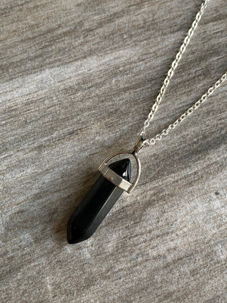 Collier pendule pierre noire Bijoux pendule divinatoire Radiesthésie  lithothérapie  ésotérique Comme un ange