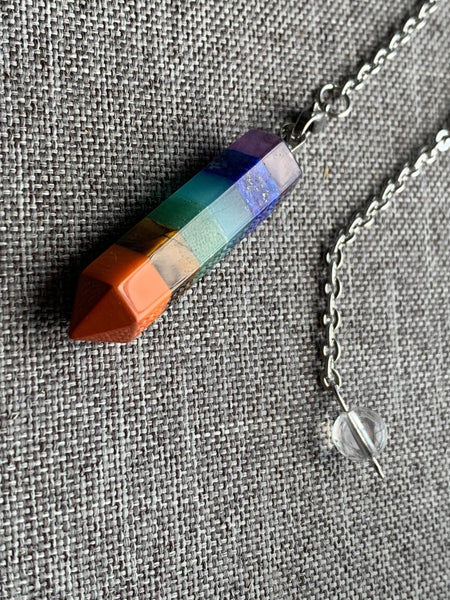Pendule breloque chackras arc-en-ciel pendulum mystique Comme un ange