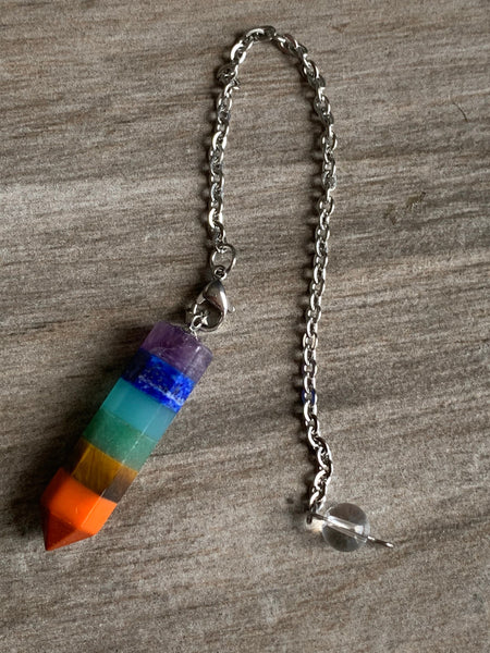 Pendule breloque chackras arc-en-ciel pendulum mystique Comme un ange