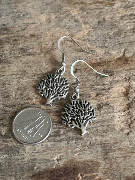 Boucles d’oreilles breloque argent arbre de vie Comme un ange