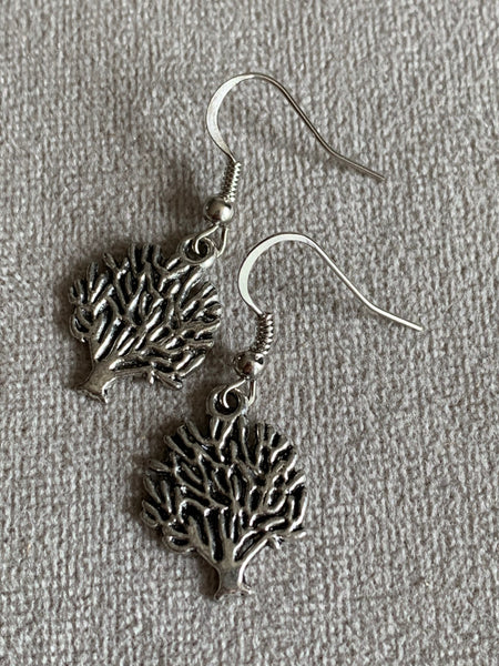 Boucles d’oreilles breloque argent arbre de vie Comme un ange
