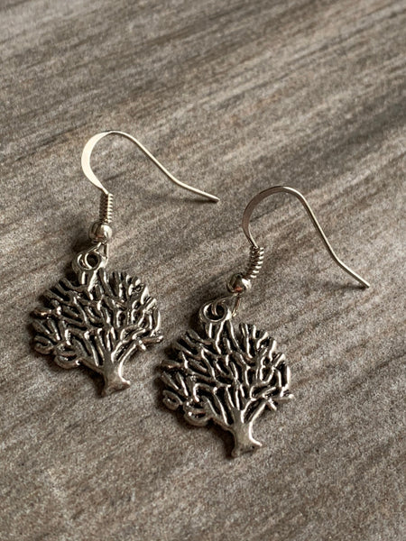 Boucles d’oreilles breloque argent arbre de vie Comme un ange