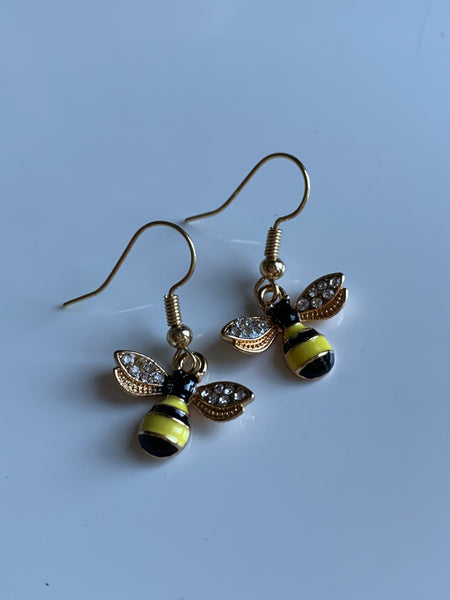 Boucles d’oreilles alliage de métaux or breloque abeille Comme un ange