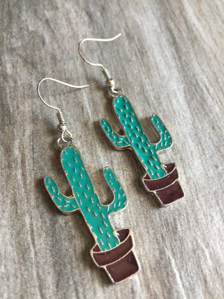 Boucles d’oreilles breloque cactus Comme un ange