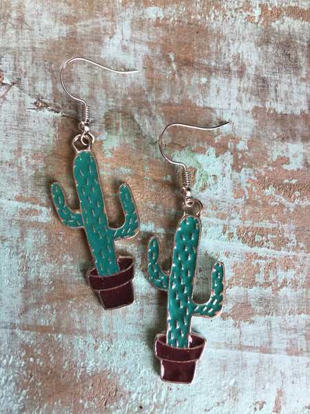 Boucles d’oreilles breloque cactus Comme un ange