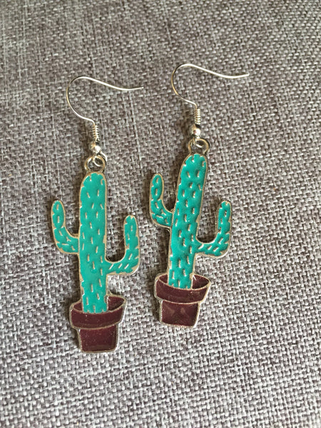 Boucles d’oreilles breloque cactus Comme un ange
