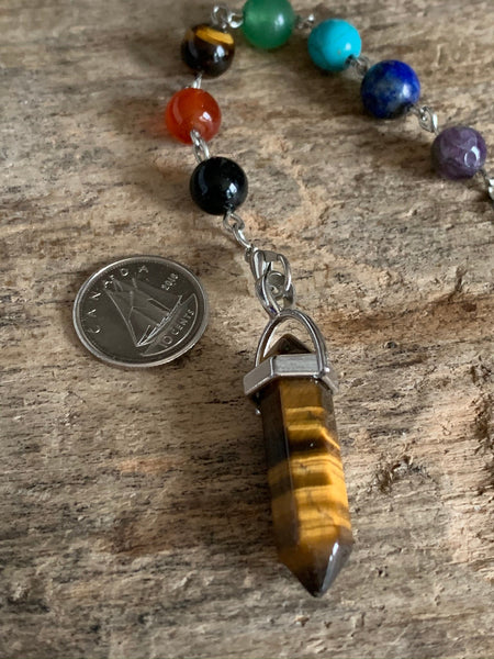 Pendule PIERRE OEIL DE TIGRE BILLE CHAKRAS Bijoux pendule Pendule divinatoire Radiesthésie  lithothérapie Comme un ange