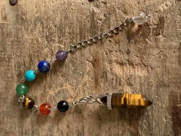 Pendule PIERRE OEIL DE TIGRE BILLE CHAKRAS Bijoux pendule Pendule divinatoire Radiesthésie  lithothérapie Comme un ange