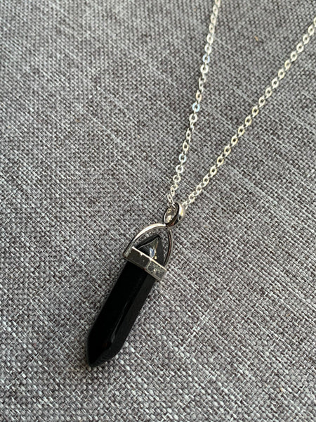 Collier pendule pierre noire Bijoux pendule divinatoire Radiesthésie  lithothérapie  ésotérique Comme un ange