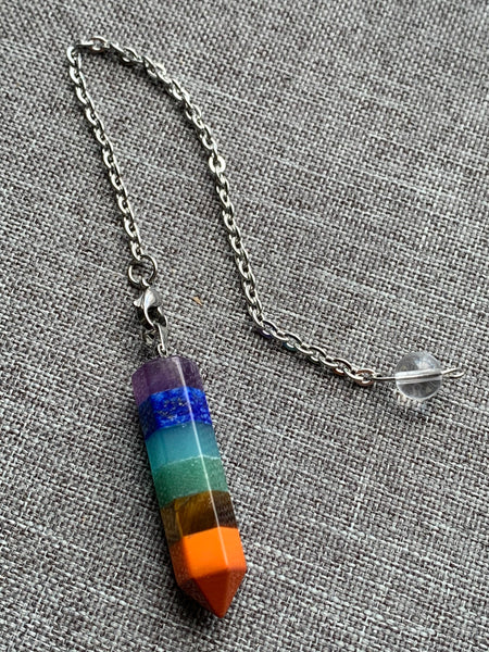 Pendule breloque chackras arc-en-ciel pendulum mystique Comme un ange