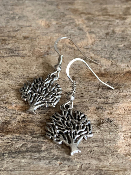 Boucles d’oreilles breloque argent arbre de vie Comme un ange