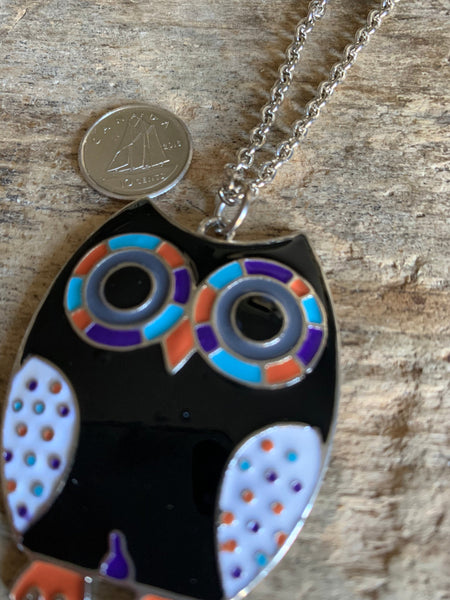 Collier breloque hibou sur chaîne argent Comme un ange