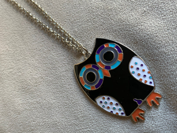 Collier breloque hibou sur chaîne argent Comme un ange