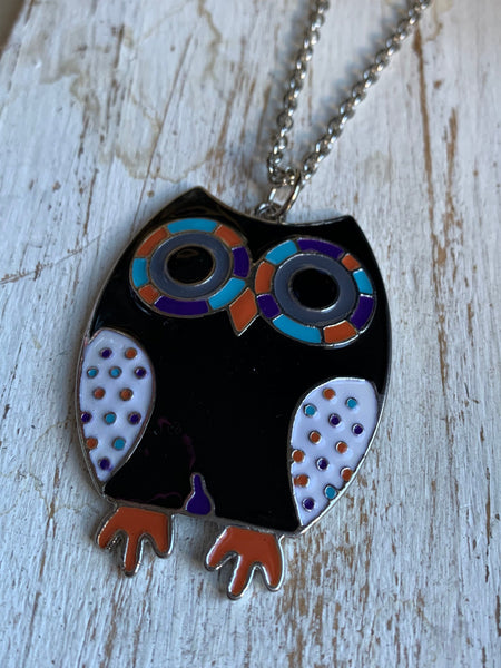 Collier breloque hibou sur chaîne argent Comme un ange
