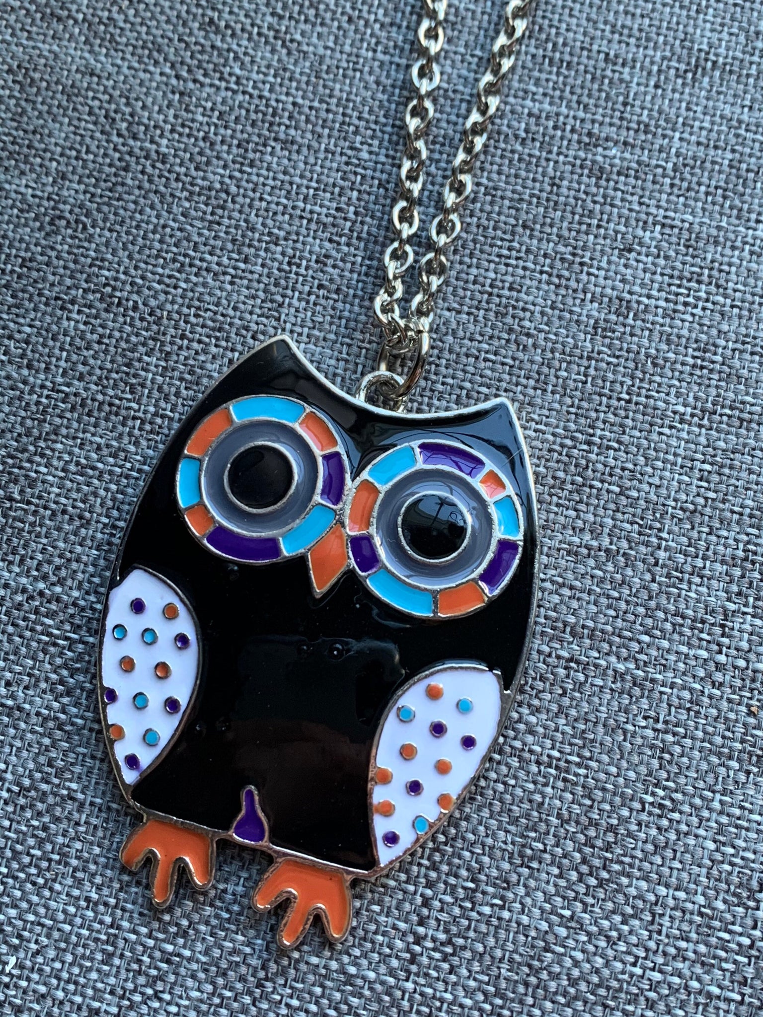 Collier breloque hibou sur chaîne argent Comme un ange