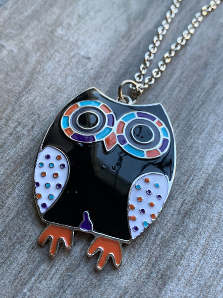 Collier breloque hibou sur chaîne argent Comme un ange
