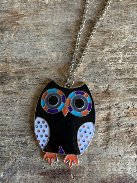 Collier breloque hibou sur chaîne argent Comme un ange