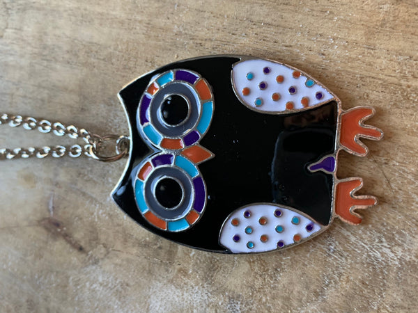 Collier breloque hibou sur chaîne argent Comme un ange