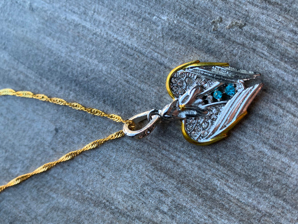 Collier breloque ange sur chaîne alliage de métaux or Comme un ange