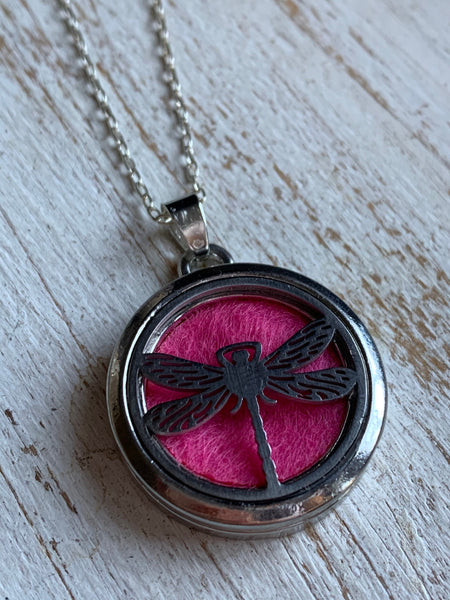 Collier alliage de métaux argent breloque libellule bijoux diffuseur Comme un ange