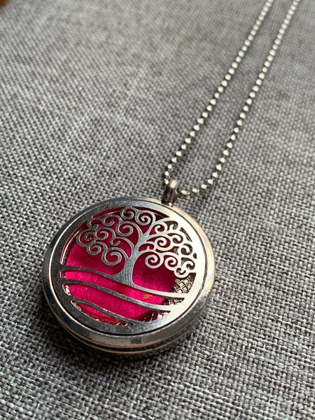 Collier breloque arbre de vie argent bijoux diffuseur aromathérapie Comme un ange