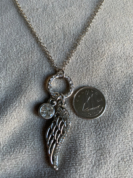 Collier chaine délicate breloque plume argent Comme un ange