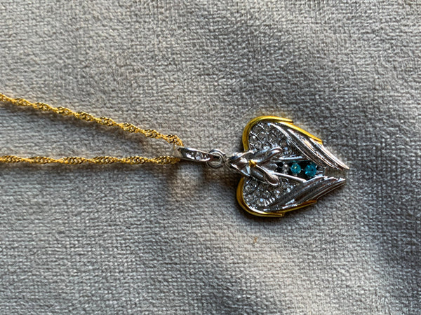 Collier breloque ange sur chaîne alliage de métaux or Comme un ange